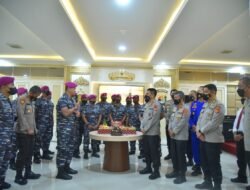 Kedatangan Puluhan Prajurit Petarung Marinir, Para Pejabat Utama Polda Lampung Kaget